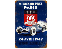 Grand Prix Paris Metal Sign - 18" x 12"