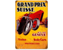 Grand Prix Suisse Metal Sign - 18" x 12"