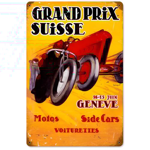 Grand Prix Suisse Metal Sign - 18" x 12"