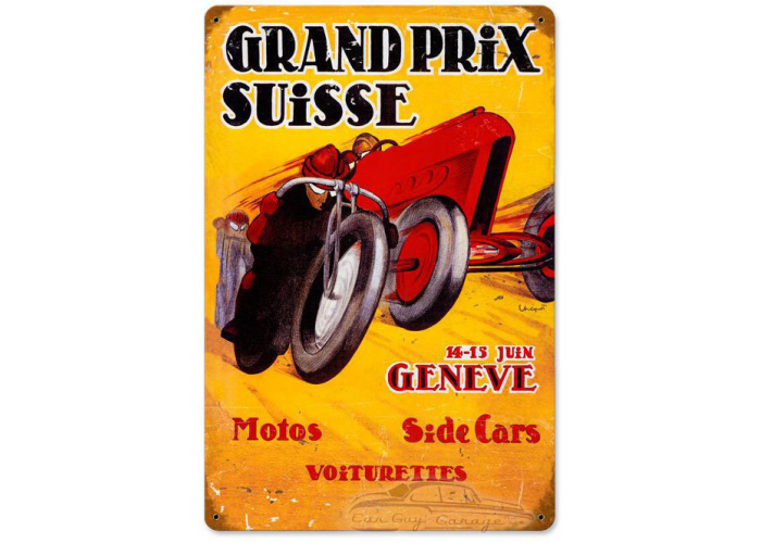 Grand Prix Suisse Metal Sign - 18" x 12"