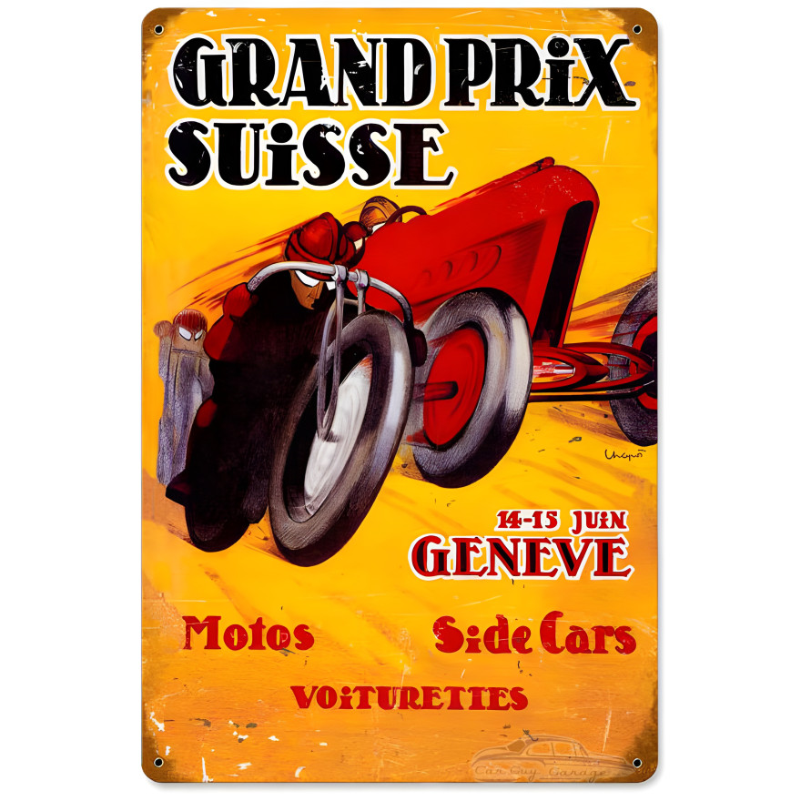 Grand Prix Suisse Metal Sign - 18" x 12"