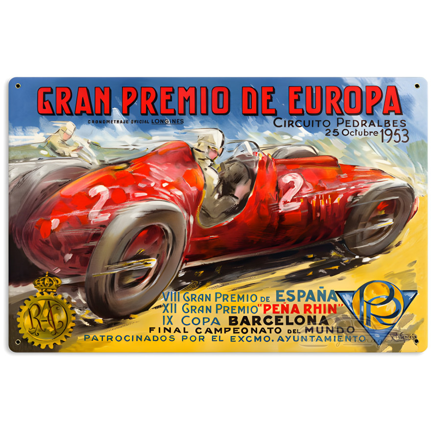 Gran Premio Europa Metal Sign - 12" x 18"