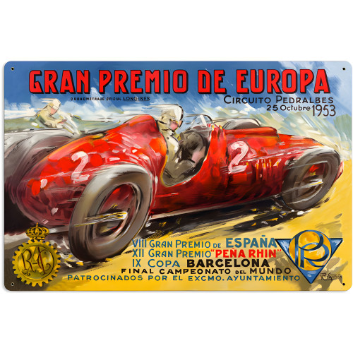Gran Premio Europa Metal Sign - 24" x 16"
