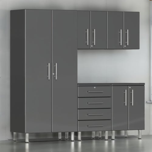 Grey Modular 5 Piece Kit of Garage Cabinets