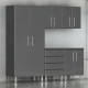 Grey Modular 5 Piece Kit of Garage Cabinets Grey Modular 5 Piece Kit of Garage Cabinets