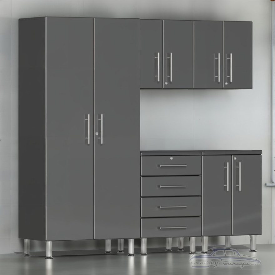 Grey Modular 5 Piece Kit of Garage Cabinets Grey Modular 5 Piece Kit of Garage Cabinets
