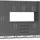 Grey Modular 11 Piece Kit with Bamboo Worktop