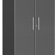 Graphite Grey Metallic MDF 2-Door Tall Closet