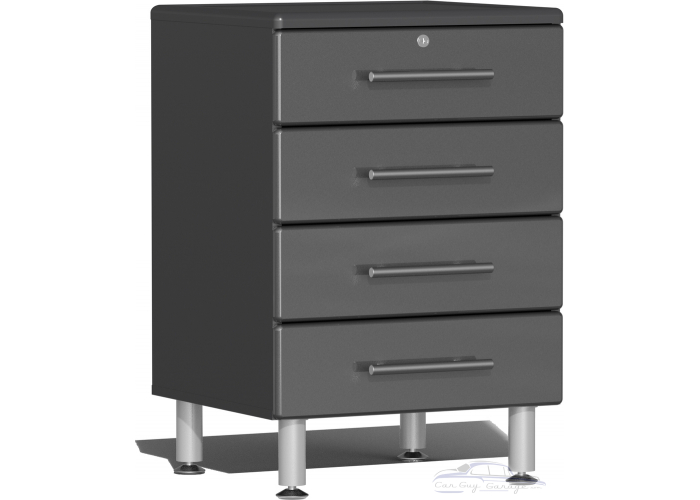 Graphite Grey Wood 4-Drawer Base Cabinet