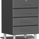 Graphite Grey Metallic MDF 4-Drawer Base Cabinet