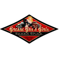 Grease Gas Girls Metal Sign - 14" x 24"