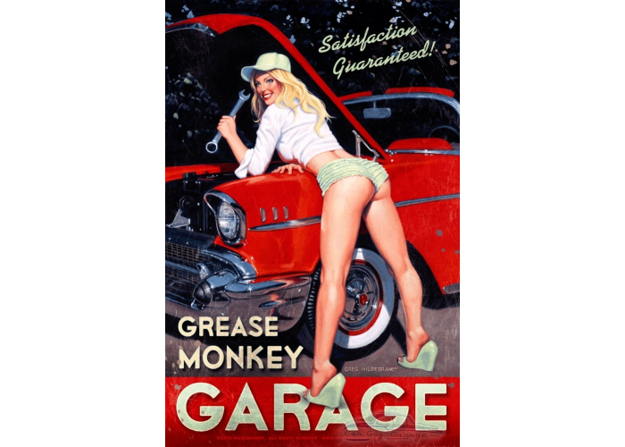 Grease Monkey XL Metal Sign