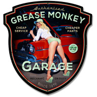 Grease Monkey XL Metal Sign - 23" x 24"