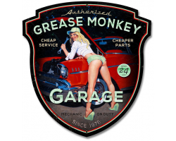 Grease Monkey XL Metal Sign