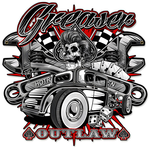 Greaser 3 Metal Sign - 18" x 18"