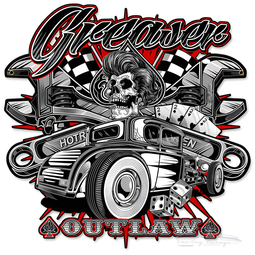 Greaser 3 Metal Sign - 18" x 18"
