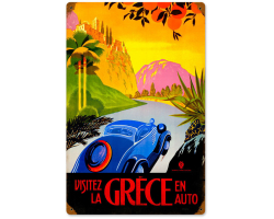 Greece Auto Travel Metal Sign