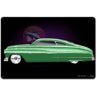 Green Mercury Side Metal Sign - 18" x 12"