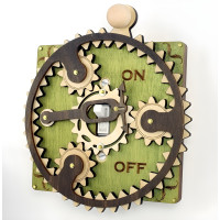 Green Wood Planetary Gear Kinetic Single Toggle Light Switch Cover