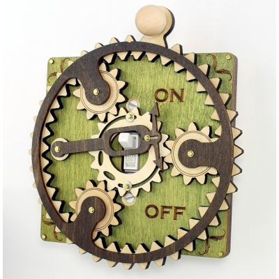 Green Single Toggle Planetary Gear Light Switch Plate