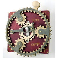 Red Wooden Planetary Gear Single Toggle Light Switch Cover Plate