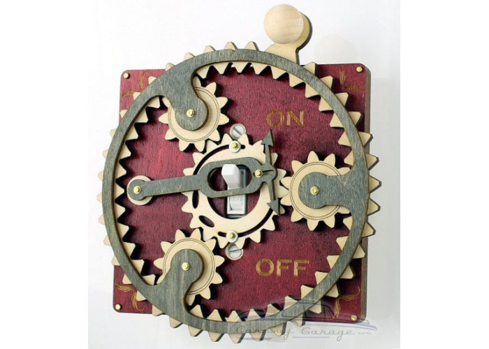 Red Single Toggle Planetary Gear Light Switch Plate