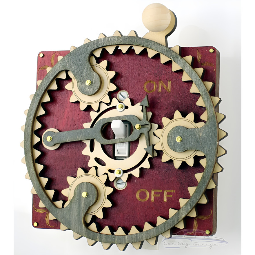 Red Single Toggle Planetary Gear Light Switch Plate Red Single Toggle Planetary Gear Light Switch Plate