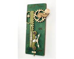 Green Single Toggle Rack and Pinion Light Switch Plate
