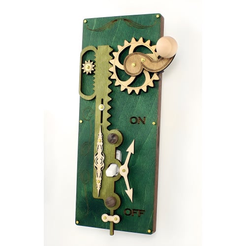 Green Single Toggle Rack and Pinion Light Switch Plate