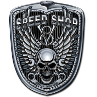 Grill Pipe Skull Metal Sign - 15" x 18"