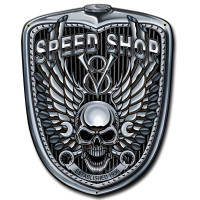 Grill Pipe Skull Metal Sign - 11" x 14"