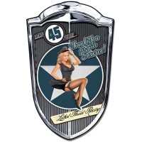 Grill Sign Bomber Babe Metal Sign - 24" x 36" Custom Shape