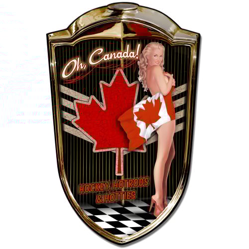 Grill Sign Canadian Babe Metal Sign - 24" x 36" Custom Shape
