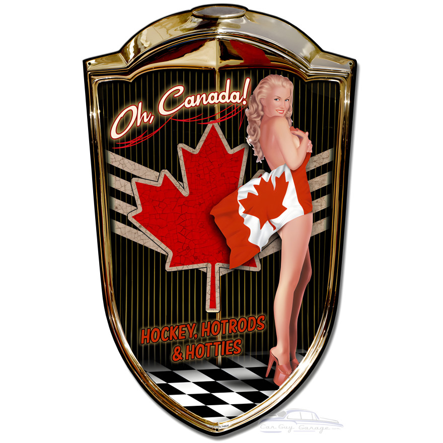 Grill Sign Canadian Babe Metal Sign - 24" x 36" Custom Shape
