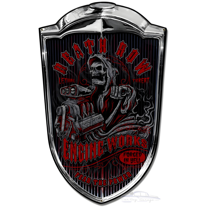 Grill Sign Death Row Metal Sign - 24" x 36" Custom Shape