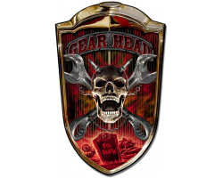 Grill Sign Gear Head Metal Sign - 24" x 36" Custom Shape