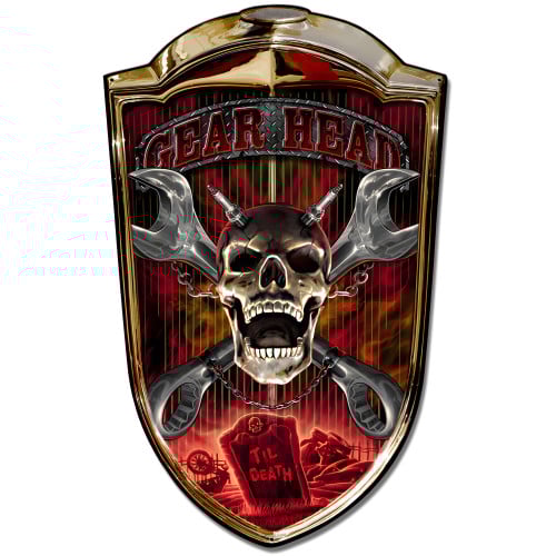 Grill Sign Gear Head Metal Sign - 24" x 36" Custom Shape