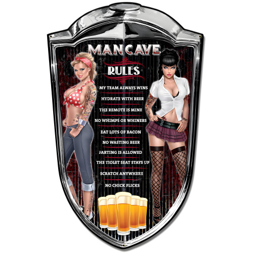 Grill Sign Man Cave Metal Sign - 24" x 36" Custom Shape