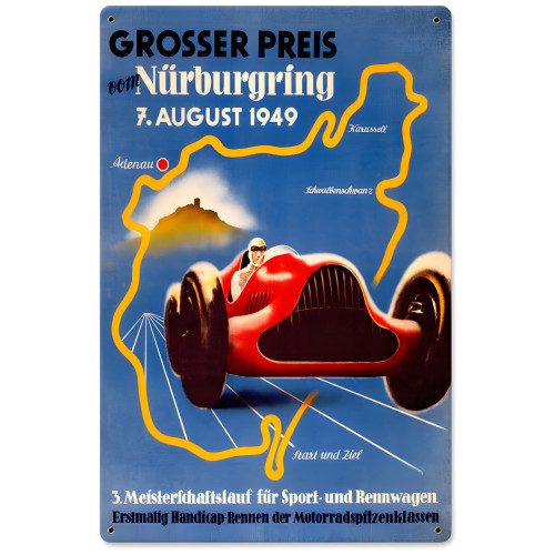 Grosser Nurburgring Metal Sign - 12" x 18"