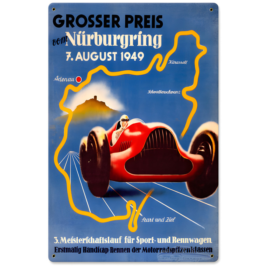 Grosser Nurburgring Metal Sign - 12" x 18"