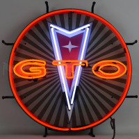 Pontiac GTO Arrowhead Logo Neon Sign - 24" Round