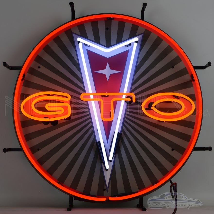 GTO Pontiac Neon Sign with Backing GTO Pontiac Neon Sign with Backing