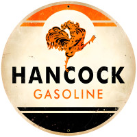 Hancock Gasoline Metal Sign - 28" Round