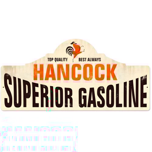 Hancock Gas Station Metal Sign - 26" x 12"