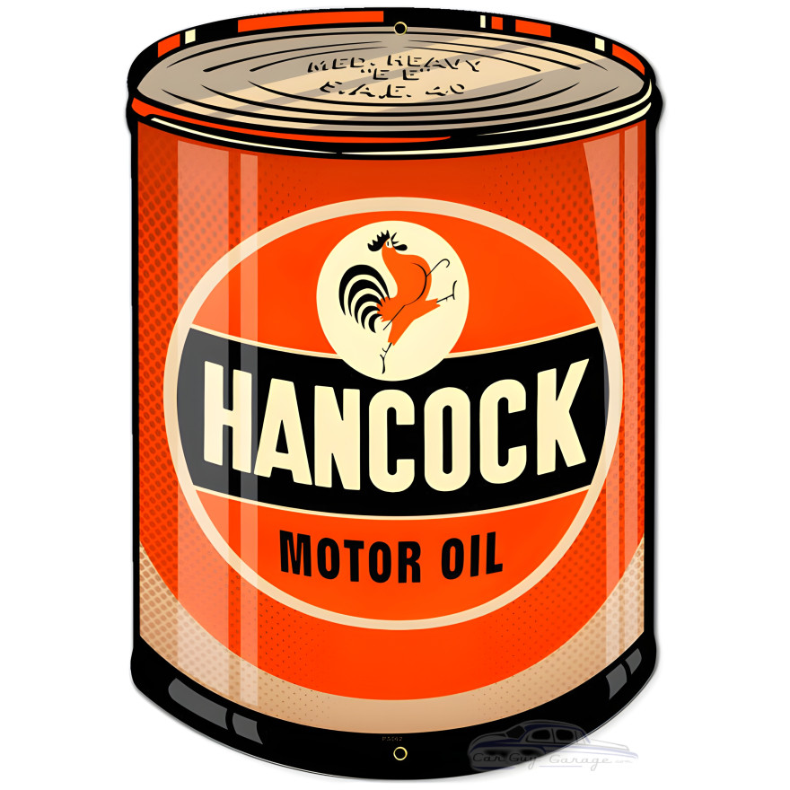 Hancock Oil Can Metal Sign - 14" x 20"