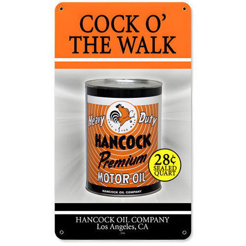 Hancock Oil Metal Sign - 8" x 14"