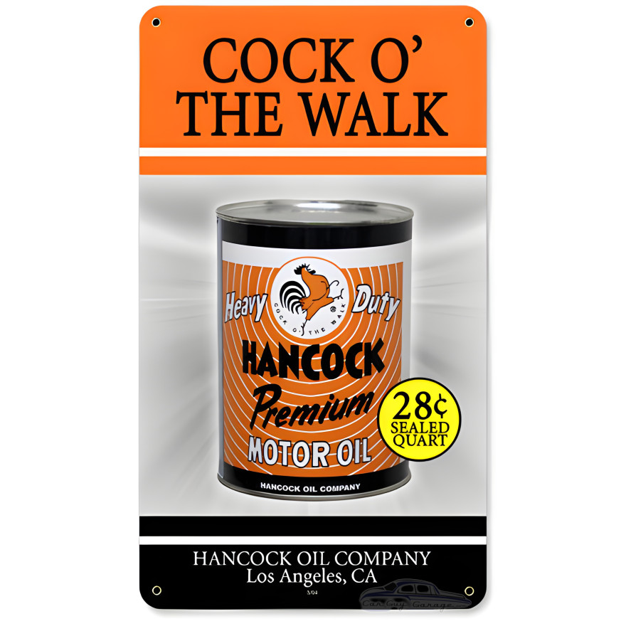 Hancock Oil Metal Sign - 8" x 14"