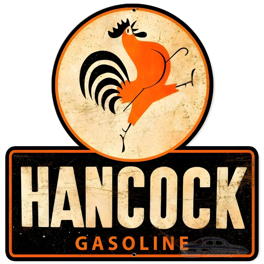 Hancock Old School Gasoline Metal Sign - 16" x 16"