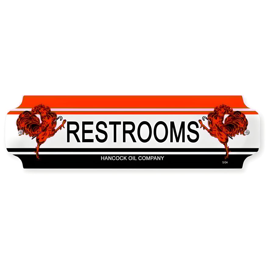 Hancock Restrooms Metal Sign - 12" x 3"