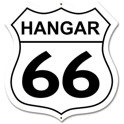 Hangar 66 Metal Sign - 28" x 28" Custom Shape